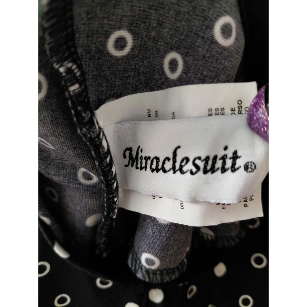 Miraclesuit Underwire Bra One Piece Black/White Circle Swimsuit Women’s 14 - Picture 7 of 13